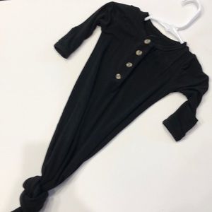 Solid Black Infant sleep knotted gown